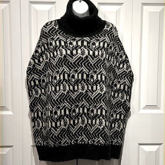 Steve Madden Turtleneck Pullover Black/Grey Sweater Vest O/S‎ - Picture 1 of 12